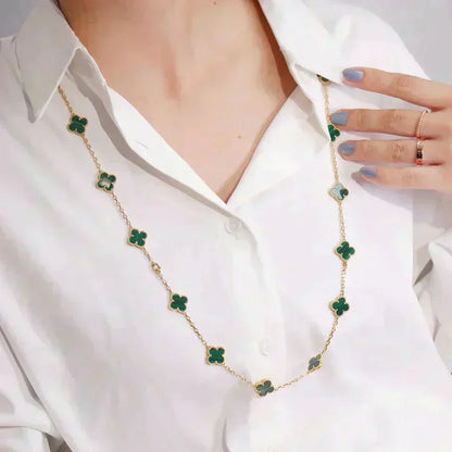 [Kismet Jewels ]CLOVER 20 MOTIFS MALACHITE GOLD