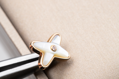 [Kismet Jewels ]JEUX DE WHITE MOP ROSE GOLD DIAMOND EARRINGS