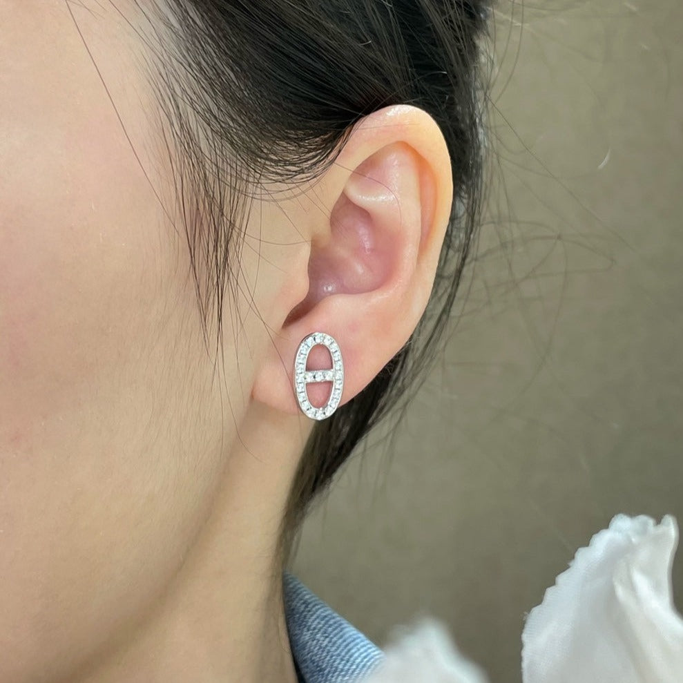 [Kismet Jewels ]HM FULL DIAMOND PIG NOSE STUD EARRINGS
