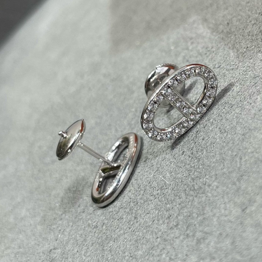 [Kismet Jewels ]HM FULL DIAMOND PIG NOSE STUD EARRINGS