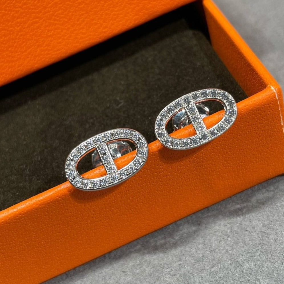 [Kismet Jewels ]HM FULL DIAMOND PIG NOSE STUD EARRINGS