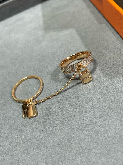 [Kismet Jewels ]HM KELLY CLOCHETTE DOUBLE RING IN  WITH DIAMONDS