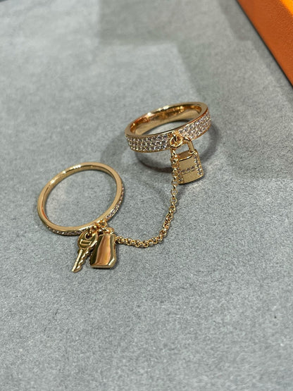 [Kismet Jewels ]HM KELLY CLOCHETTE DOUBLE RING IN  WITH DIAMONDS
