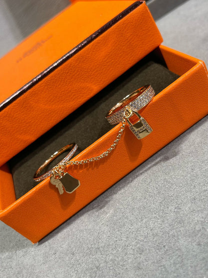 [Kismet Jewels ]HM KELLY CLOCHETTE DOUBLE RING IN  WITH DIAMONDS