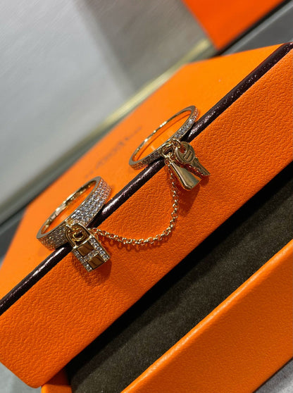 [Kismet Jewels ]HM KELLY CLOCHETTE DOUBLE RING IN  WITH DIAMONDS