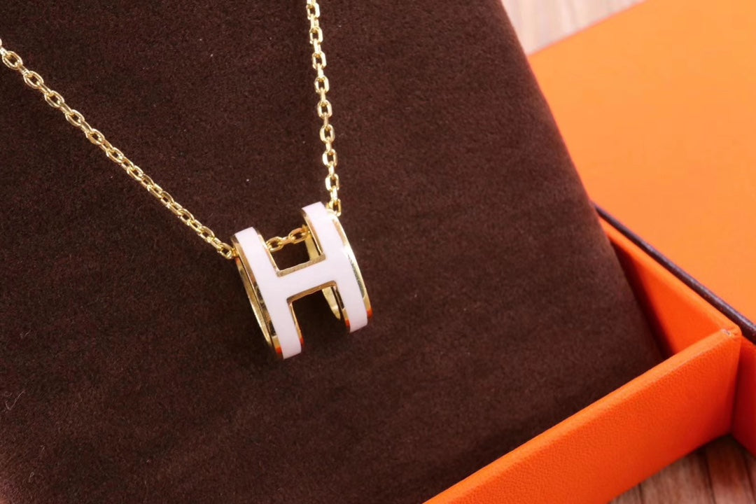 [Kismet Jewels ]HM CLIC YELLOW ENAMEL GOLD NECKLACE