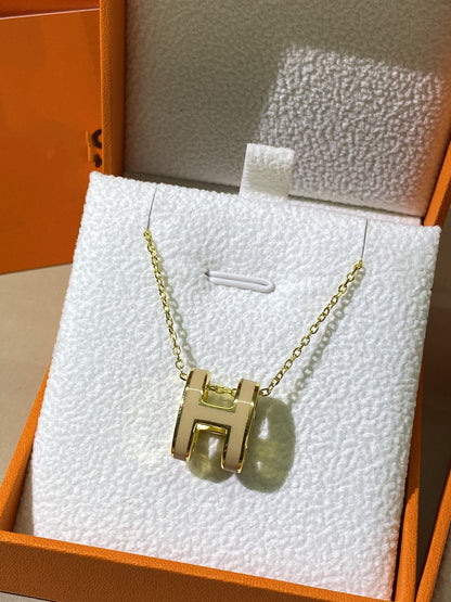 [Kismet Jewels ]HM CLIC YELLOW ENAMEL GOLD NECKLACE