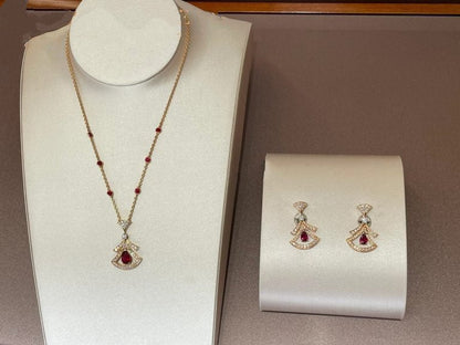 [Kismet Jewels ]DREAM NECKLACE CARNELIAN DIAMOND PINK GOLD