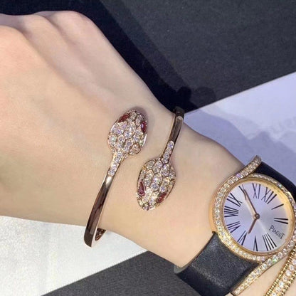 [Kismet Jewels ]SERPENTI BRACELET PINK GOLD DIAMOND DOUBLE SNAKE