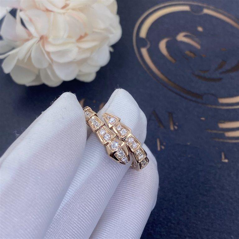 [Kismet Jewels ]SERPENTI RING PINK GOLD DIAMOND PAVED 4MM