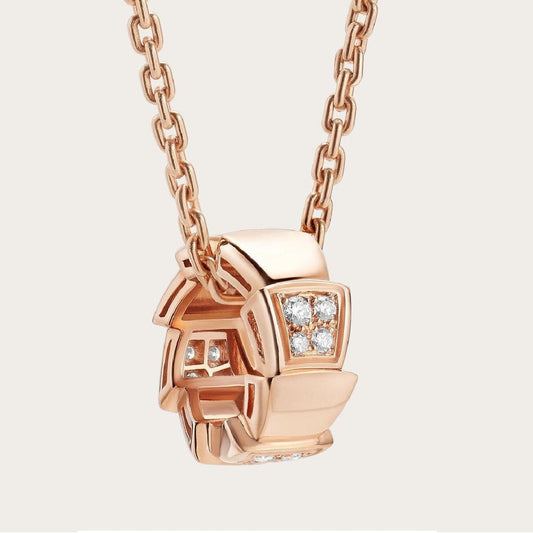 [Kismet Jewels ]SERPENTI PEDANT DIAMOND PINK GOLD NECKLACE