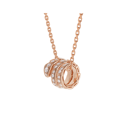 [Kismet Jewels ]SERPENTI PINK GOLD NECKLACE DOUBLE RING DIAMOND