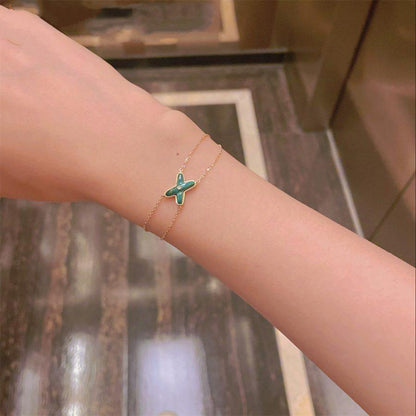 [Kismet Jewels ]JEUX BRACELET MALACHITE PINK GOLD 1 DIAMOND