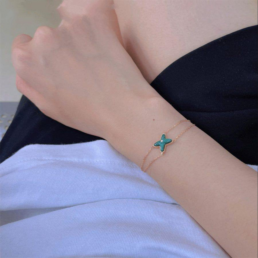 [Kismet Jewels ]JEUX BRACELET MALACHITE PINK GOLD 1 DIAMOND