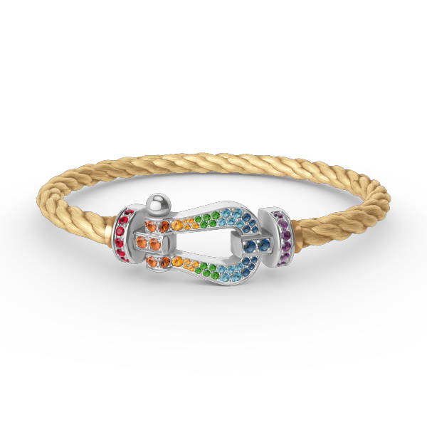 [Kismet Jewels ]FORC LARGE HORSESHOE  COLORED DIAMOND BRACELET SILVER