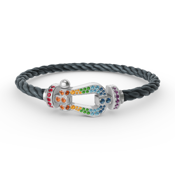 [Kismet Jewels ]FORC LARGE HORSESHOE  COLORED DIAMOND BRACELET SILVER