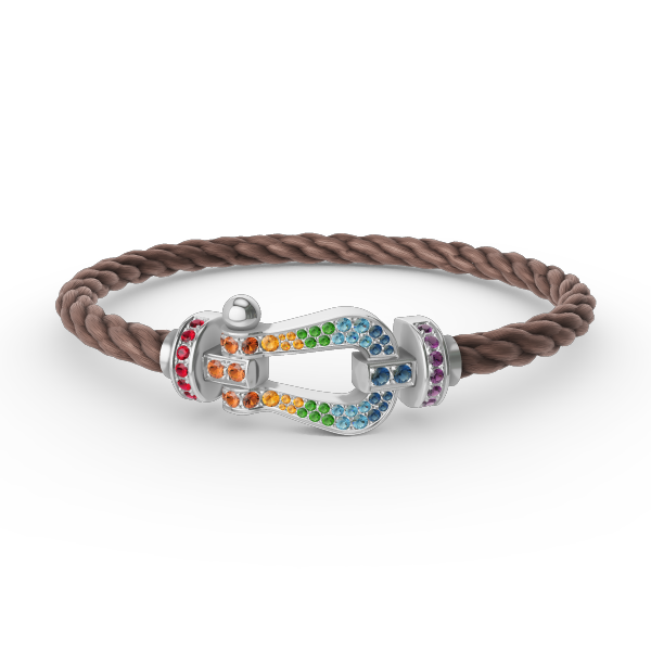 [Kismet Jewels ]FORC LARGE HORSESHOE  COLORED DIAMOND BRACELET SILVER