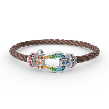 [Kismet Jewels ]FORC LARGE HORSESHOE  COLORED DIAMOND BRACELET SILVER
