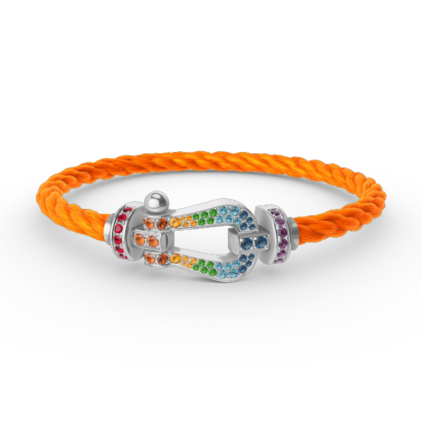 [Kismet Jewels ]FORC LARGE HORSESHOE  COLORED DIAMOND BRACELET SILVER