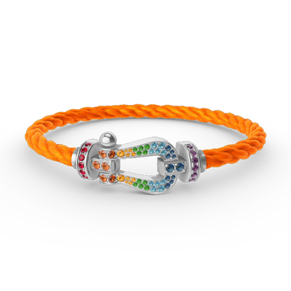 [Kismet Jewels ]FORC LARGE HORSESHOE  COLORED DIAMOND BRACELET SILVER