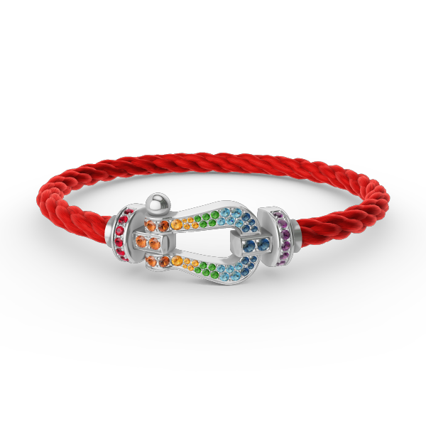 [Kismet Jewels ]FORC LARGE HORSESHOE  COLORED DIAMOND BRACELET SILVER