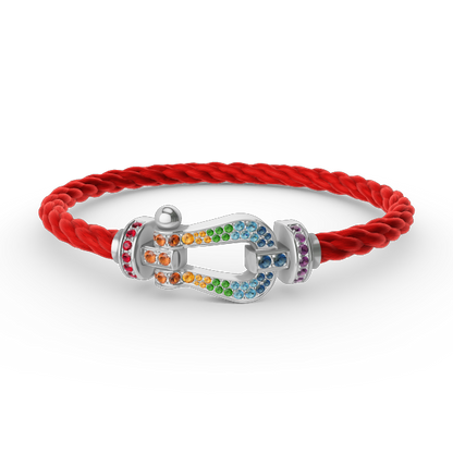 [Kismet Jewels ]FORC LARGE HORSESHOE  COLORED DIAMOND BRACELET SILVER