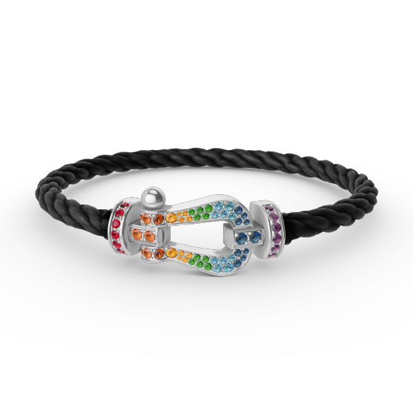 [Kismet Jewels ]FORC LARGE HORSESHOE  COLORED DIAMOND BRACELET SILVER