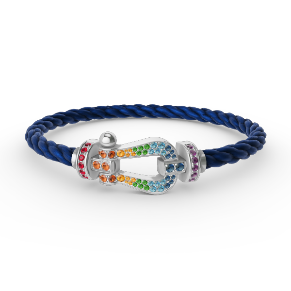 [Kismet Jewels ]FORC LARGE HORSESHOE  COLORED DIAMOND BRACELET SILVER
