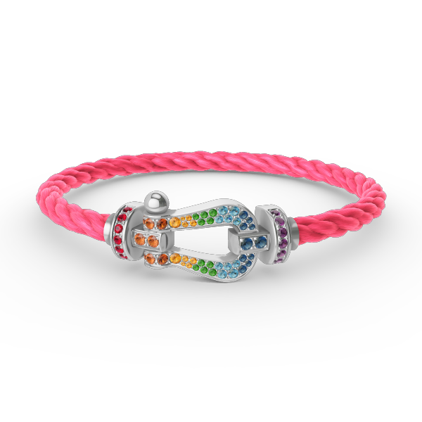 [Kismet Jewels ]FORC LARGE HORSESHOE  COLORED DIAMOND BRACELET SILVER