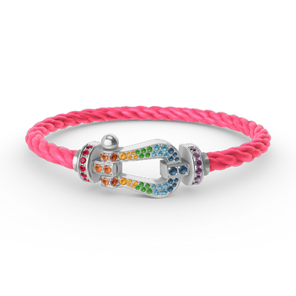 [Kismet Jewels ]FORC LARGE HORSESHOE  COLORED DIAMOND BRACELET SILVER