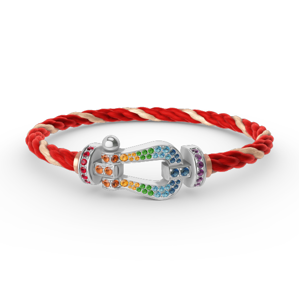 [Kismet Jewels ]FORC LARGE HORSESHOE  COLORED DIAMOND BRACELET SILVER
