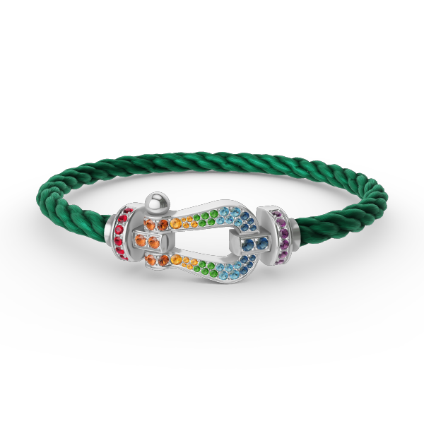 [Kismet Jewels ]FORC LARGE HORSESHOE  COLORED DIAMOND BRACELET SILVER