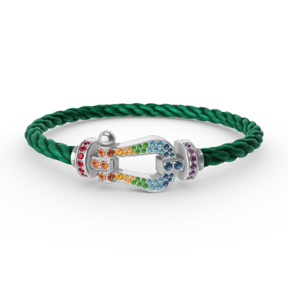 [Kismet Jewels ]FORC LARGE HORSESHOE  COLORED DIAMOND BRACELET SILVER