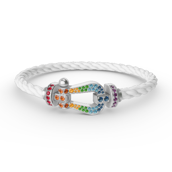 [Kismet Jewels ]FORC LARGE HORSESHOE  COLORED DIAMOND BRACELET SILVER