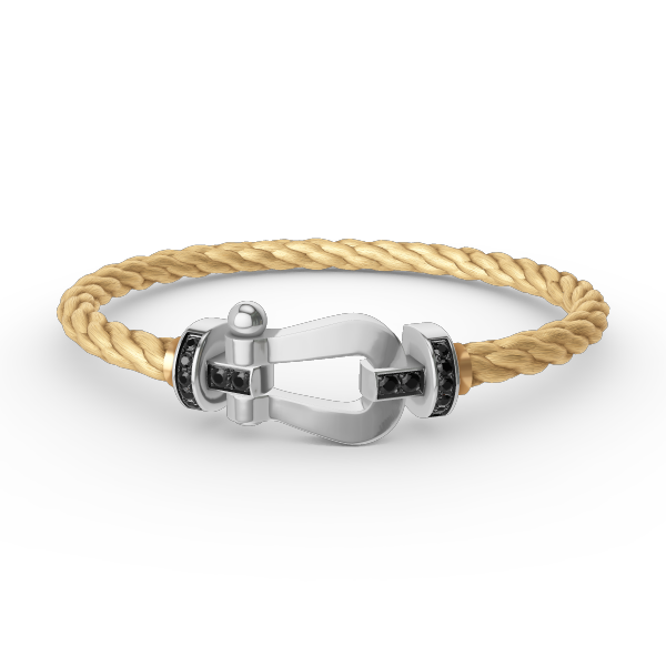 [Kismet Jewels ]FORCE LARGE HORSESHOE BLACK DIAMOND BRACELET SILVER