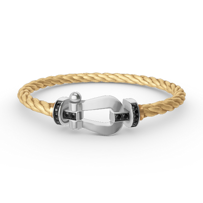 [Kismet Jewels ]FORCE LARGE HORSESHOE BLACK DIAMOND BRACELET SILVER