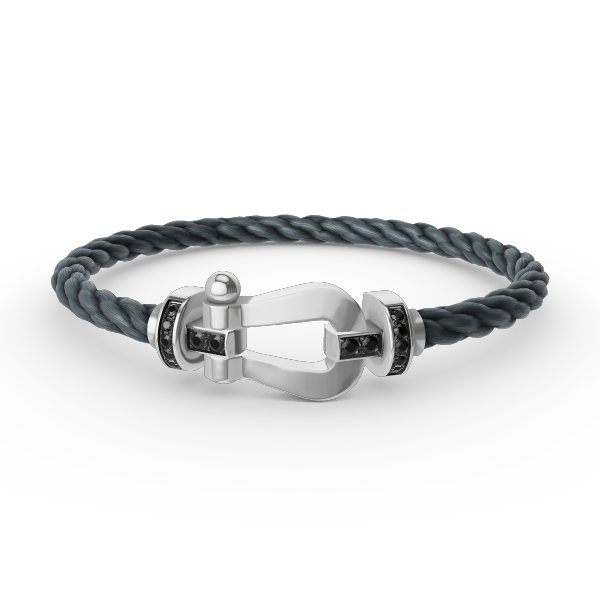 [Kismet Jewels ]FORCE LARGE HORSESHOE BLACK DIAMOND BRACELET SILVER
