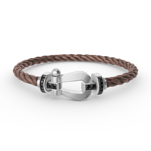 [Kismet Jewels ]FORCE LARGE HORSESHOE BLACK DIAMOND BRACELET SILVER