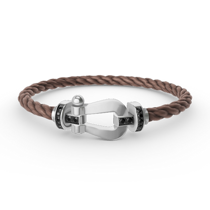 [Kismet Jewels ]FORCE LARGE HORSESHOE BLACK DIAMOND BRACELET SILVER
