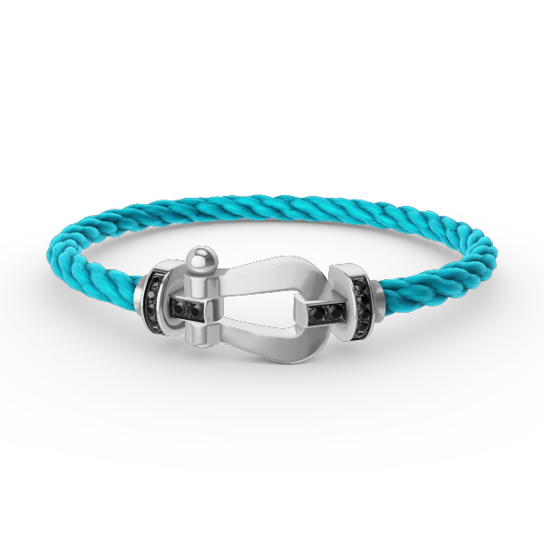 [Kismet Jewels ]FORCE LARGE HORSESHOE BLACK DIAMOND BRACELET SILVER