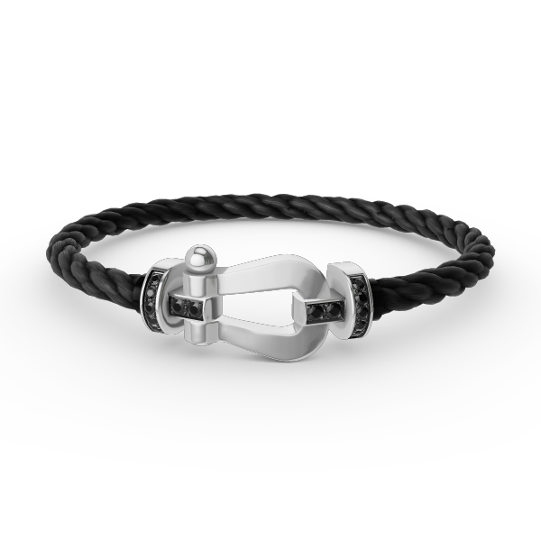 [Kismet Jewels ]FORCE LARGE HORSESHOE BLACK DIAMOND BRACELET SILVER