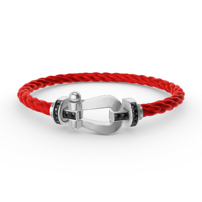 [Kismet Jewels ]FORCE LARGE HORSESHOE BLACK DIAMOND BRACELET SILVER