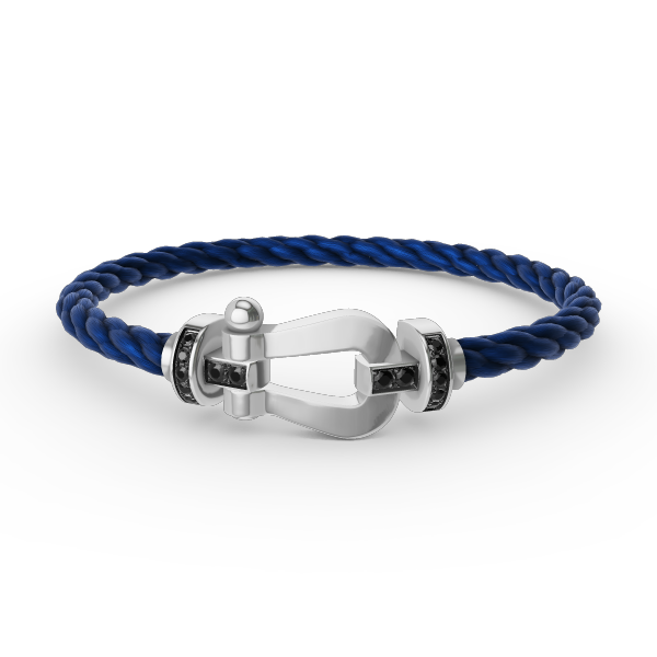 [Kismet Jewels ]FORCE LARGE HORSESHOE BLACK DIAMOND BRACELET SILVER
