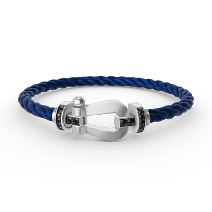 [Kismet Jewels ]FORCE LARGE HORSESHOE BLACK DIAMOND BRACELET SILVER