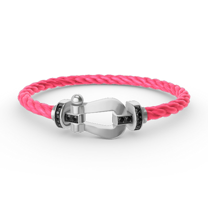 [Kismet Jewels ]FORCE LARGE HORSESHOE BLACK DIAMOND BRACELET SILVER