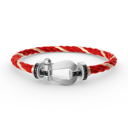 [Kismet Jewels ]FORCE LARGE HORSESHOE BLACK DIAMOND BRACELET SILVER