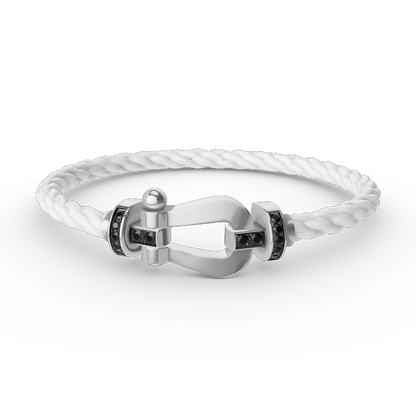 [Kismet Jewels ]FORCE LARGE HORSESHOE BLACK DIAMOND BRACELET SILVER