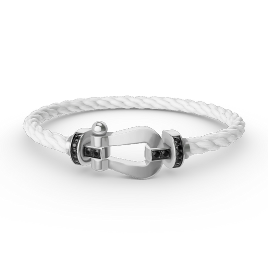 [Kismet Jewels ]FORCE LARGE HORSESHOE BLACK DIAMOND BRACELET SILVER