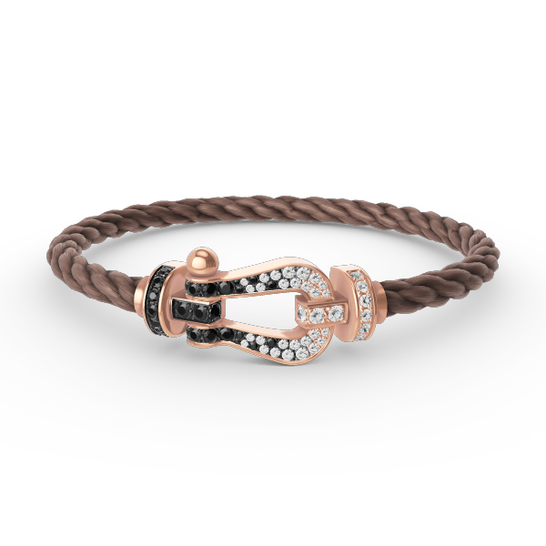 [Kismet Jewels ]FORCE LARGE HORSESHOE BLACK WHITE DIAMOND BRACELET ROSE GOLD