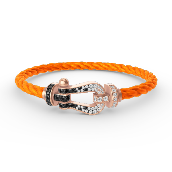 [Kismet Jewels ]FORCE LARGE HORSESHOE BLACK WHITE DIAMOND BRACELET ROSE GOLD